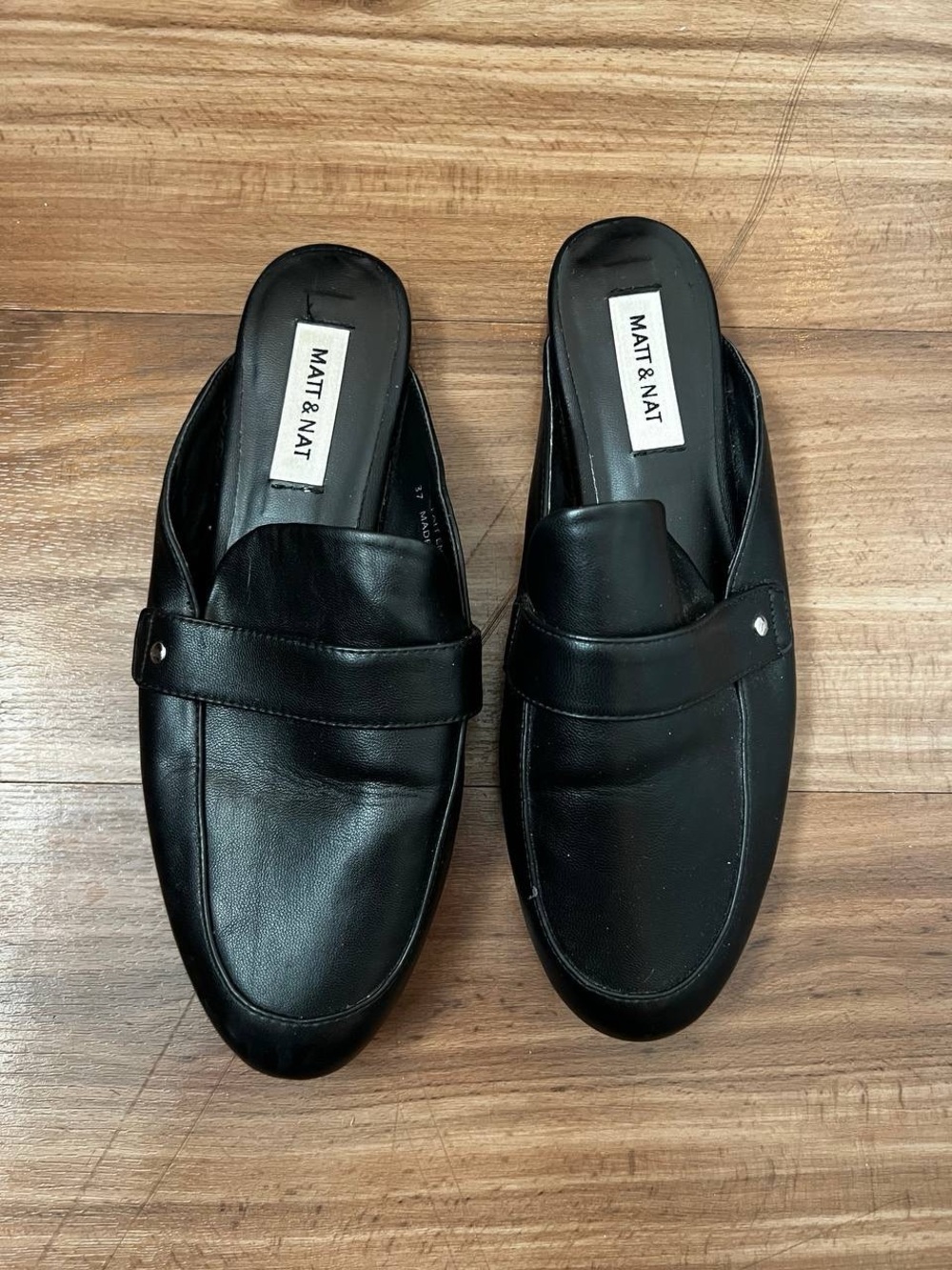 Matt & Nat Black Slip-On Mule Loafers